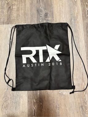 RoosterTeeth RTX Austin 2018 Black Drawstring Gym Bag